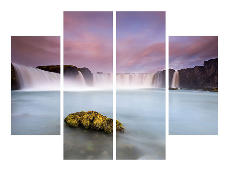 4-piece-canvas-print-godafoss-and-the-moon