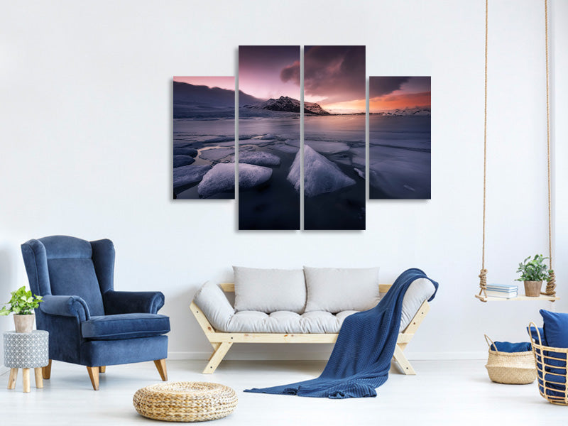 4-piece-canvas-print-last-lights-on-fjallsarlon