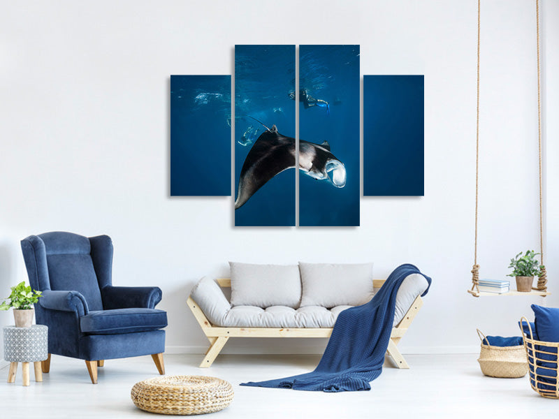 4-piece-canvas-print-manta-ray-ii