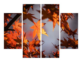 4-piece-canvas-print-maple-leaves-in-autumn