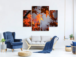 4-piece-canvas-print-maple-leaves-in-autumn