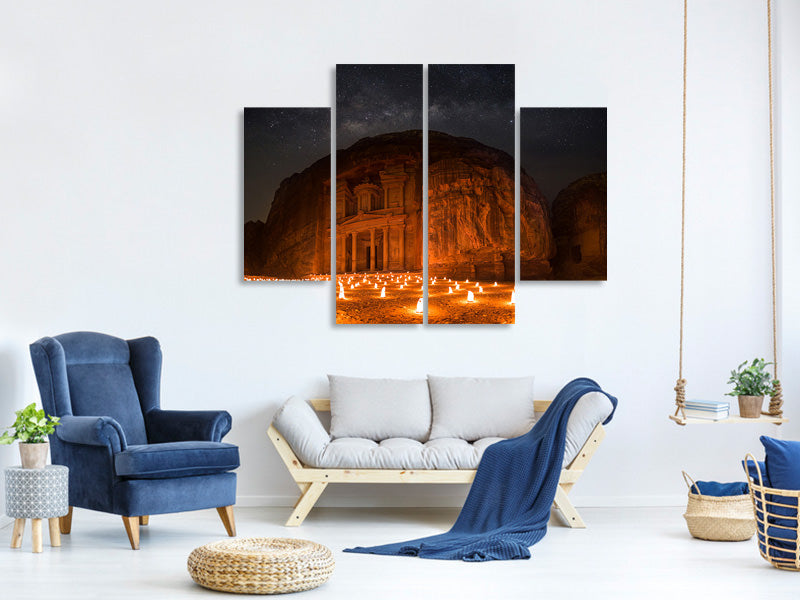 4-piece-canvas-print-petra-by-night