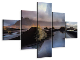 5-piece-canvas-print-black-beach