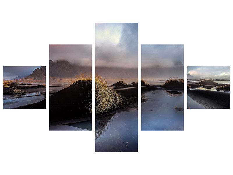 5-piece-canvas-print-black-beach