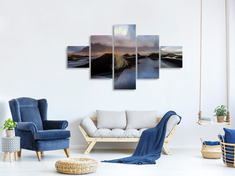 5-piece-canvas-print-black-beach