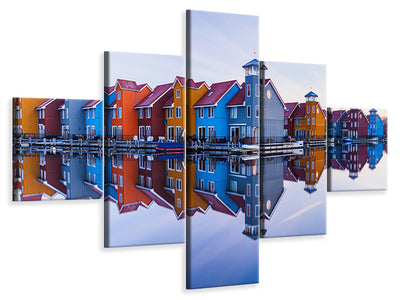 5-piece-canvas-print-colored-homes