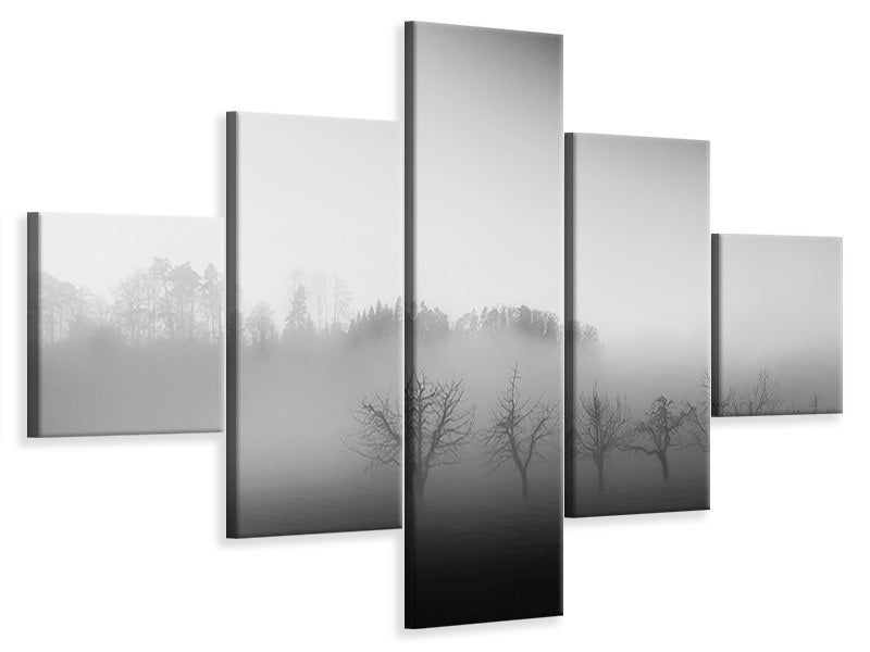 5-piece-canvas-print-eight-trees-in-the-mist