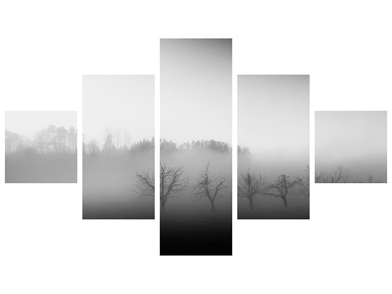 5-piece-canvas-print-eight-trees-in-the-mist