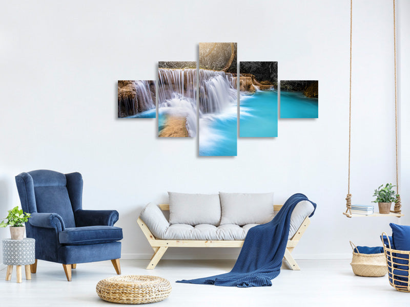 5-piece-canvas-print-happy-waterfall