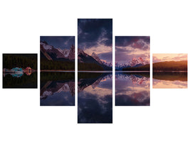 5-piece-canvas-print-maligne-mountains