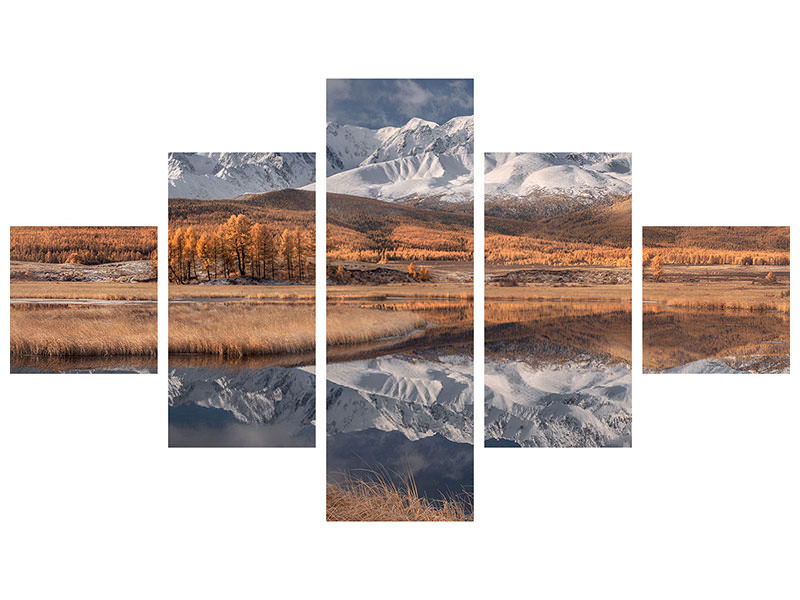 5-piece-canvas-print-mirror-for-mountains-iii