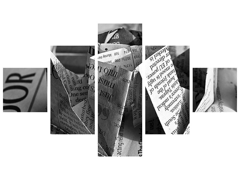 5-piece-canvas-print-origami-newspaper