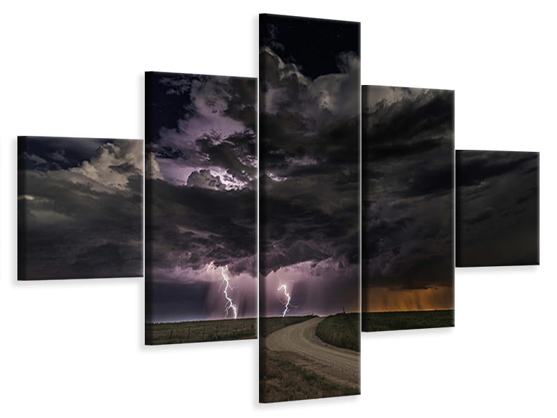 5-piece-canvas-print-prairie-lightning