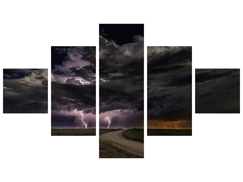 5-piece-canvas-print-prairie-lightning