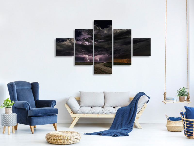 5-piece-canvas-print-prairie-lightning