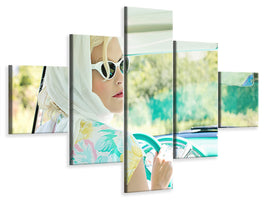 5-piece-canvas-print-retro-lady