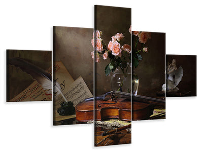 5-piece-canvas-print-still-life-with-violin-and-roses