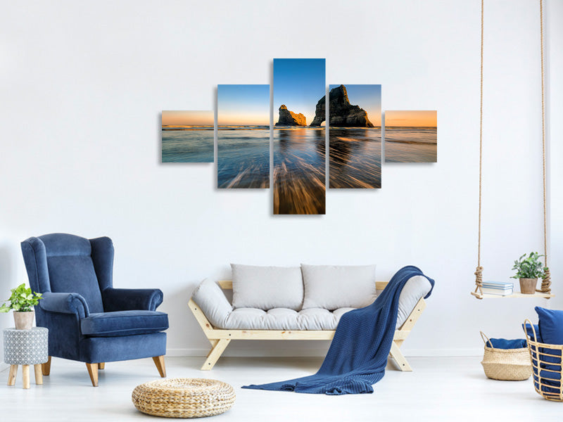 5-piece-canvas-print-wharaiki-beach