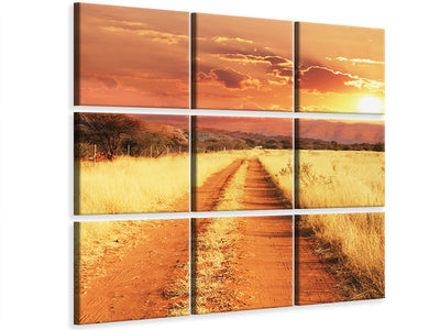 9-piece-canvas-print-dusk-in-kenya