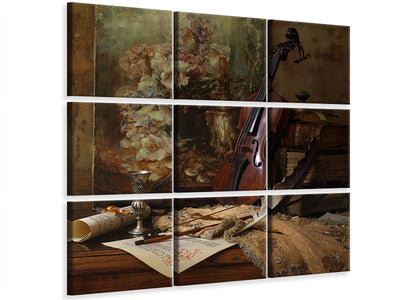 9-piece-canvas-print-still-life-with-violin-and-painting