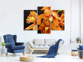 modern-3-piece-canvas-print-orchids-with-orange-flowers