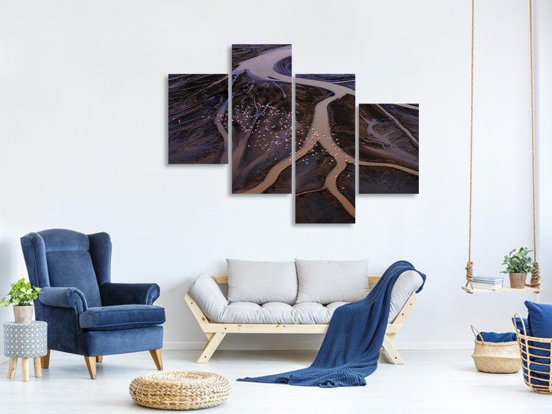 modern-4-piece-canvas-print-flying-over-lake-magadi-i