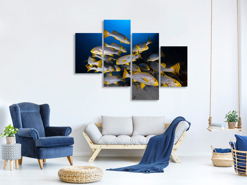 modern-4-piece-canvas-print-underwater-photography-indian-ocean-sweetlips