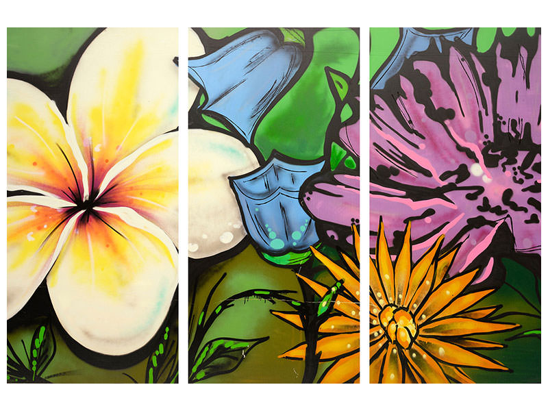 3-piece-canvas-print-graffiti-flowers