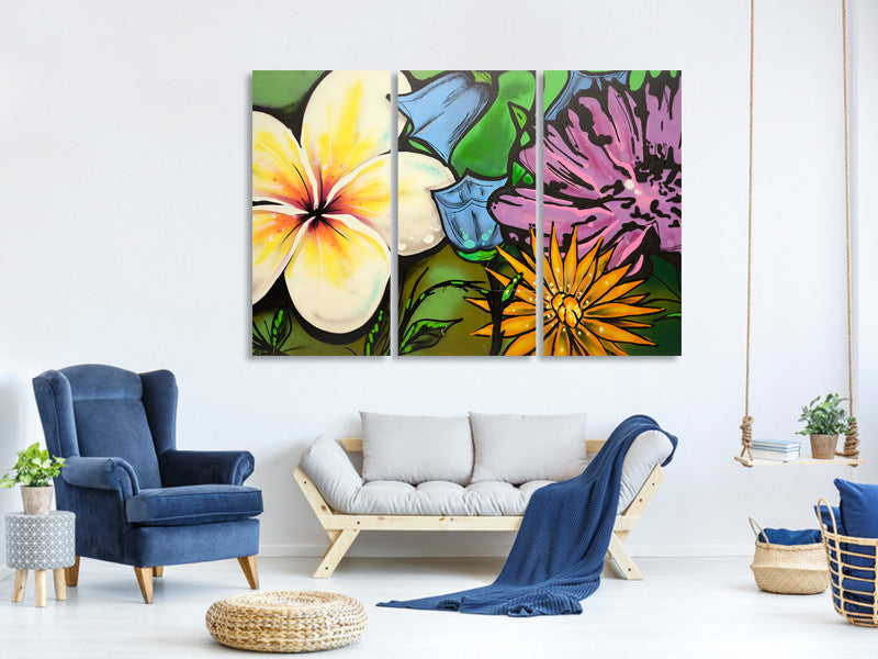 3-piece-canvas-print-graffiti-flowers