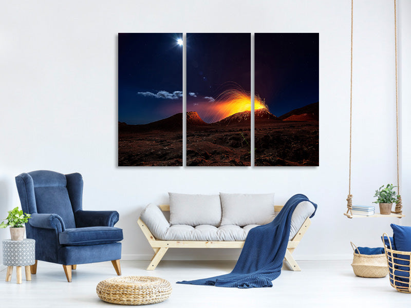 3-piece-canvas-print-lava-flow-with-the-moon