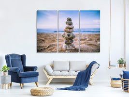 3-piece-canvas-print-stone-pile-on-the-beach