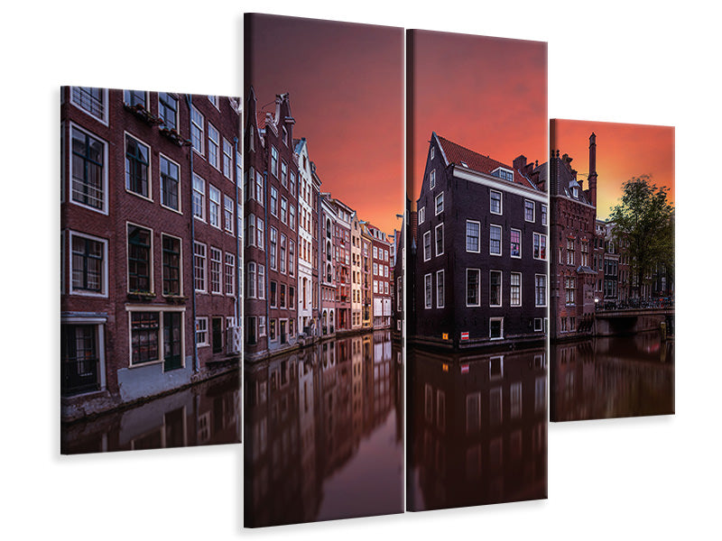 4-piece-canvas-print-amsterdam-dawn