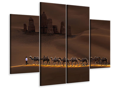 4-piece-canvas-print-castle-and-camels