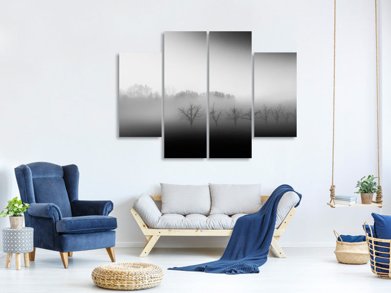 4-piece-canvas-print-eight-trees-in-the-mist
