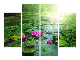 4-piece-canvas-print-garden-pond