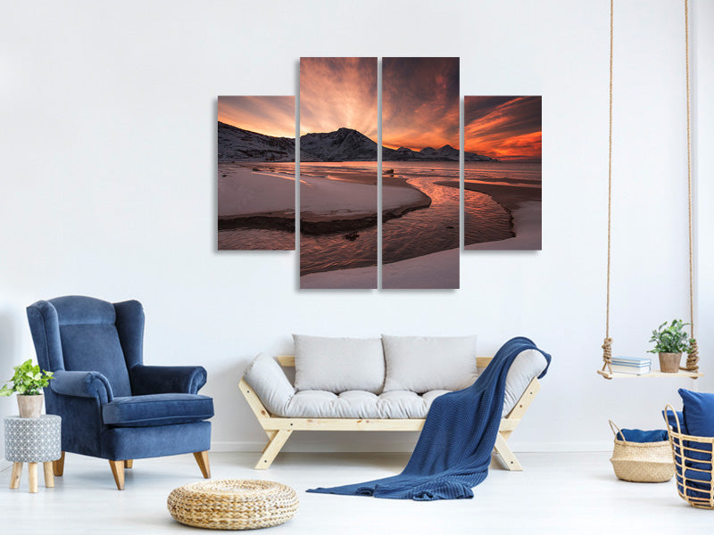 4-piece-canvas-print-golden-sunset