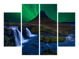 4-piece-canvas-print-kirkjufell-under-a-boreal-green-sky