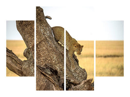 4-piece-canvas-print-leopard-serengheti-tanzania