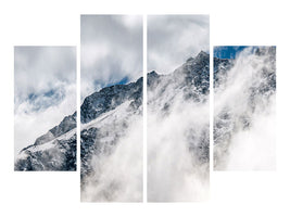 4-piece-canvas-print-mountain-view-with-clouds