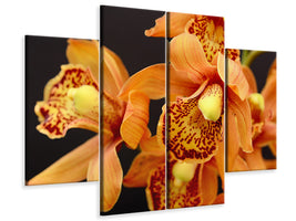 4-piece-canvas-print-orchids-with-orange-flowers