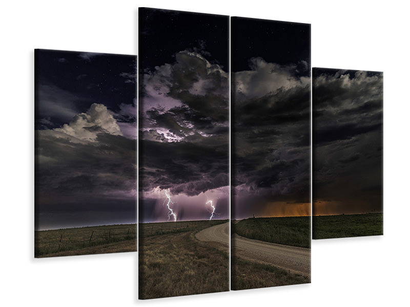 4-piece-canvas-print-prairie-lightning