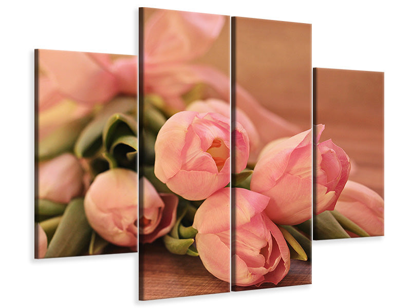 4-piece-canvas-print-romantic-tulip-bouquet