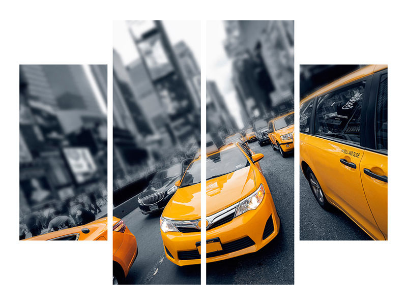 4-piece-canvas-print-taxi-in-nyc