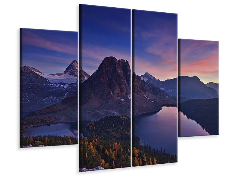 4-piece-canvas-print-twilight-at-mount-assiniboine