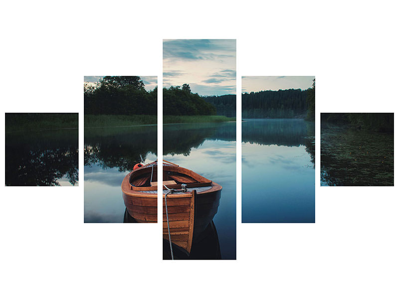5-piece-canvas-print-boat-in-fog