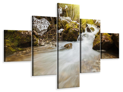 5-piece-canvas-print-cascading-waterfall