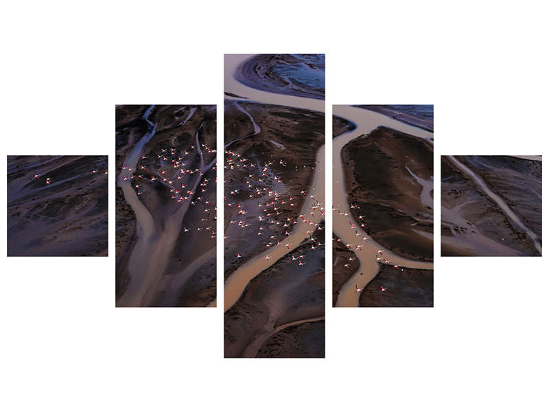 5-piece-canvas-print-flying-over-lake-magadi-i