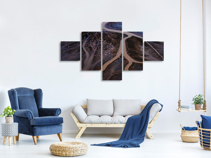 5-piece-canvas-print-flying-over-lake-magadi-i