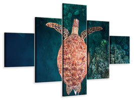 5-piece-canvas-print-flying-over-the-reef