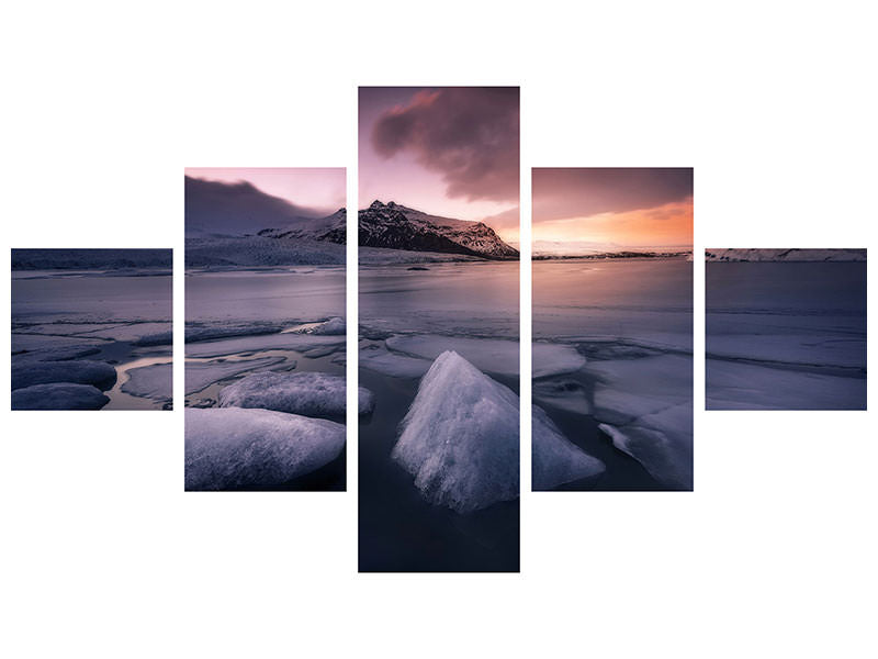 5-piece-canvas-print-last-lights-on-fjallsarlon